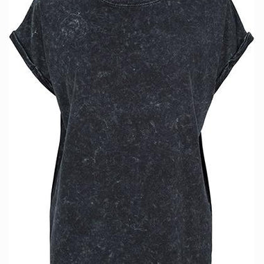 Ladies Acid Washed shoulde Tee "PAULA SITZT AUF`M POTT"