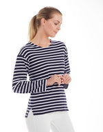 Unisex Longsleeves Breton Top " Wiebke geht SEGELN"