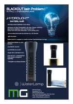 Notfall-Taschenlampe "HYDROLIGHT" bzw. "Waterlamp"